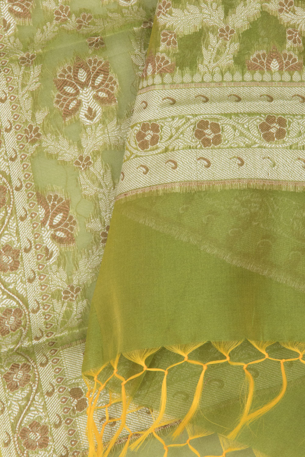 Apple Green Banarasi Cotton Salwar Suit Material 10061162