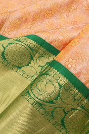 Peach Korvai Kanjivaram Tissue Pattu Pavadai Material 10059608