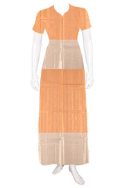 Copper Brown Kanjivaram Tissue Pattu Pavadai Material 10059631