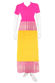 Sunflower Yellow Kanjivaram Pattu Pavadai Material 10059633