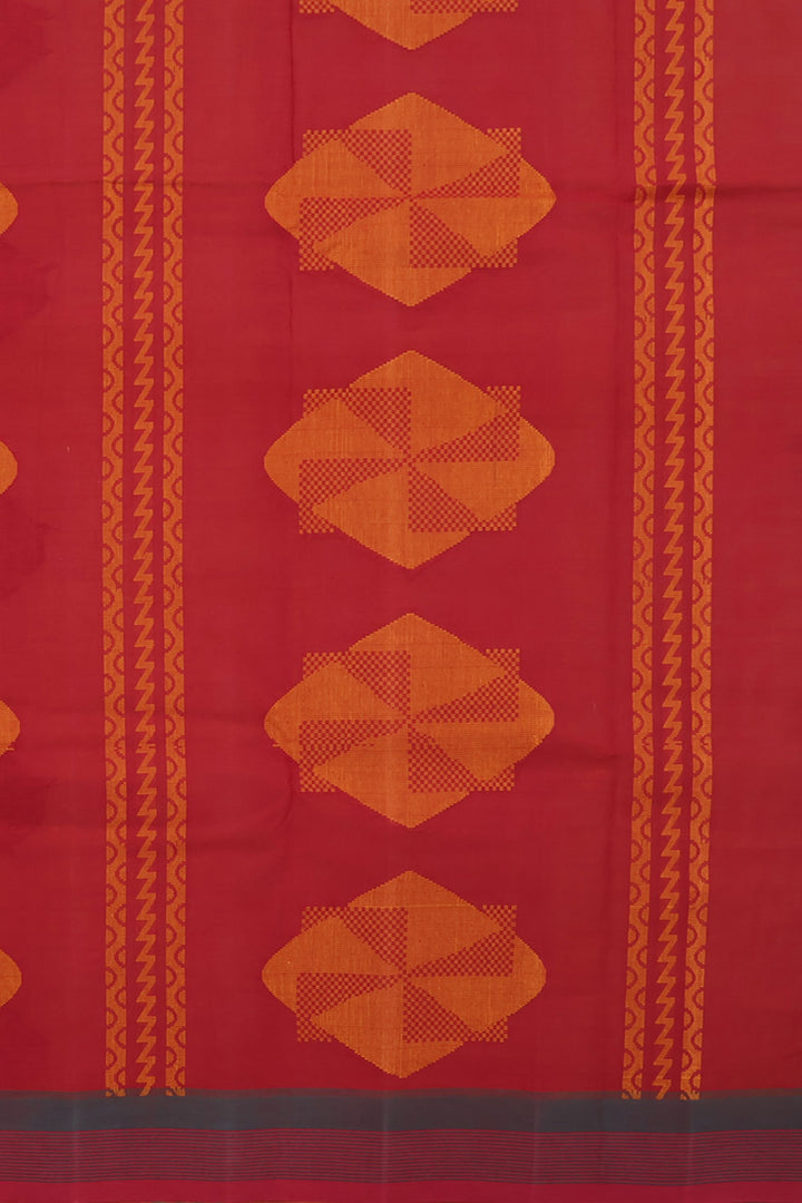 Turmeric Yellow Handwoven Kanchi Cotton Saree 10059654