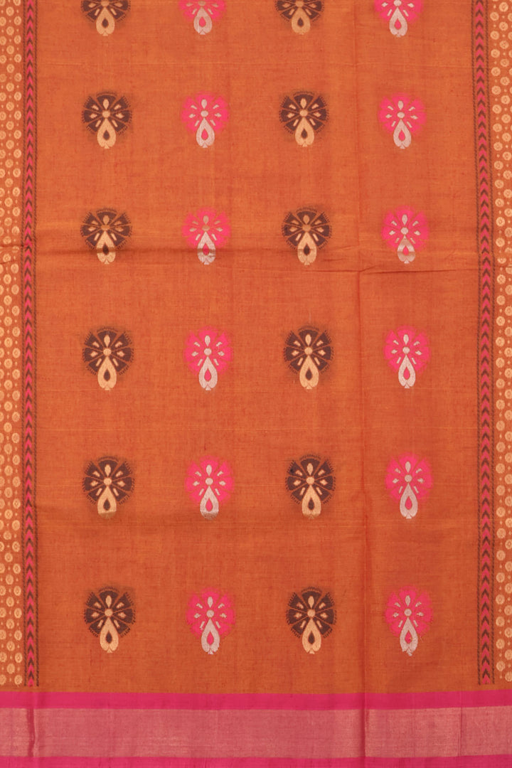 Copper Brown Handwoven Kanchi Cotton Saree 10059667