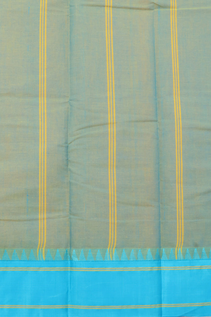 Sunset Orange Handwoven Gadwal Kuttu Cotton Saree 10059674