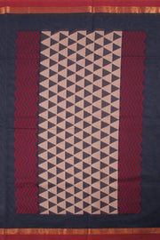 Navy Blue Handwoven Kovai Cotton Saree 10059927