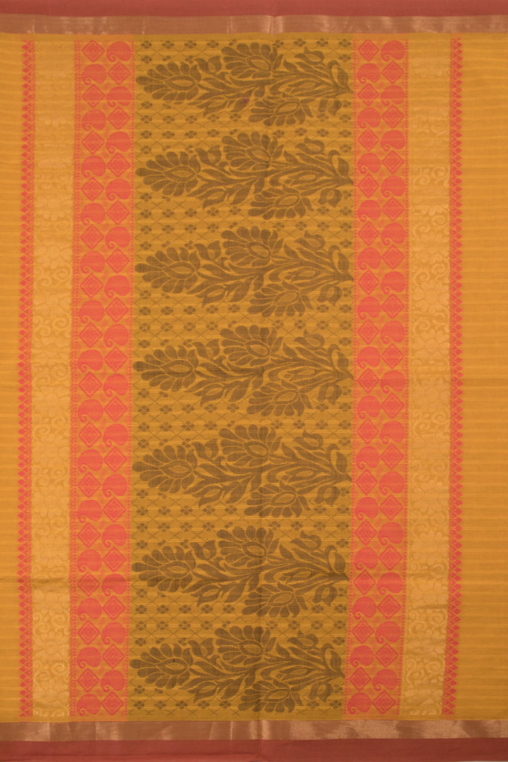 Gamboge Yellow Kovai Cotton Saree 10059936