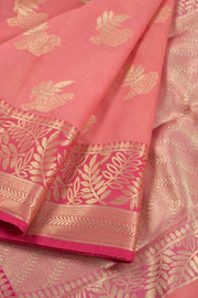 Peach Handloom Banarasi Cotton Saree 10061113