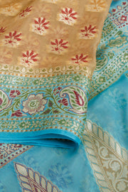 Tortilla Brown Handcrafted Banarasi Chiffon Saree 10061124