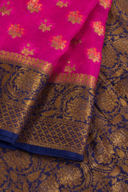 Magenta Handloom Banarasi Chiffon Saree 10061127