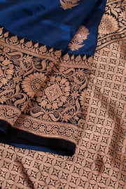 Blue Handloom Banarasi Kadhwa Katan Silk Saree 10061141