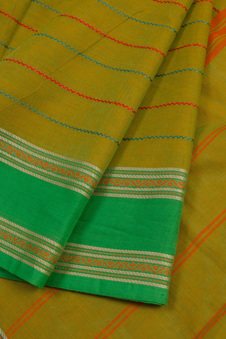 Green Handloom Kanchi Cotton Saree 10061329