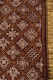 Red Handcrafted Bandhani Gajji Silk Saree 10059593