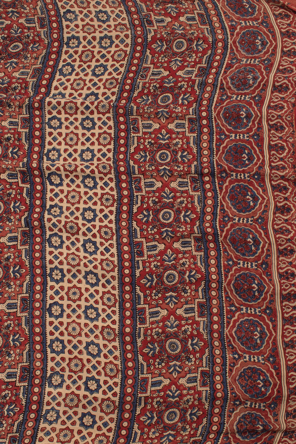 Ajrakh Printed Bandhani Gajji Silk Saree 10059605