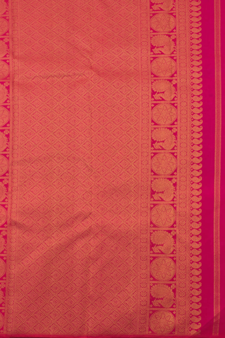 Pure Zari Bridal Korvai Jacquard Kanjivaram Silk Saree 10058741