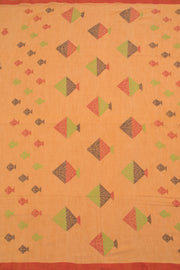 Apricot Orange Bengal Cotton Saree 10059313