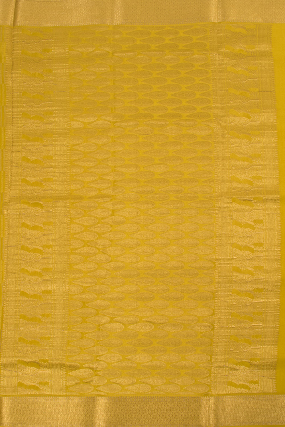Safety Yellow Mysore Crepe Silk Saree 10059437