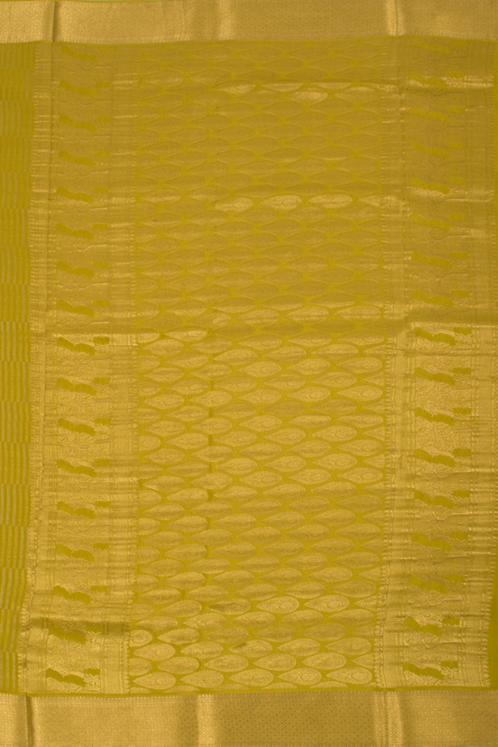 Munsell Yellow Mysore Crepe Silk Saree 10059442