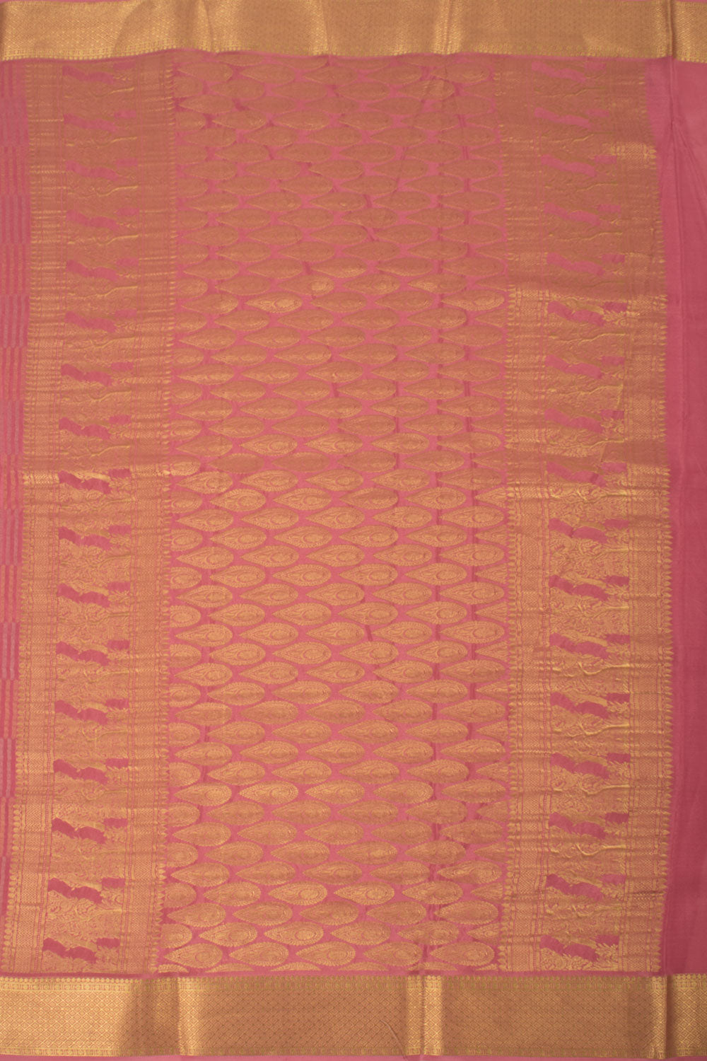French Pink Mysore Crepe Silk Saree 10059445