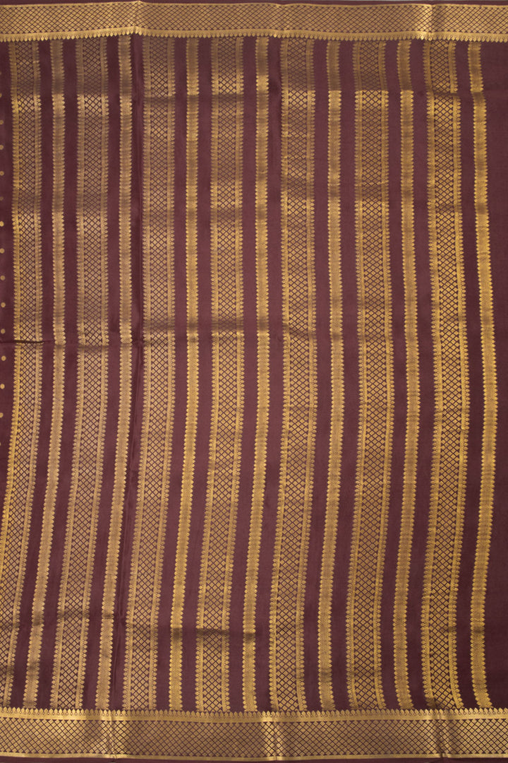 Pantone Brown Mysore Crepe Silk Saree 10060233