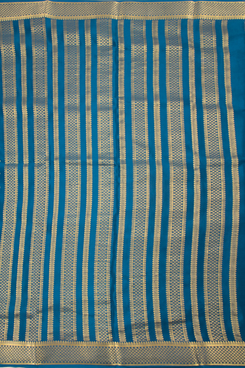 Dark Cerulean Blue Mysore Crepe Silk Saree 10060234