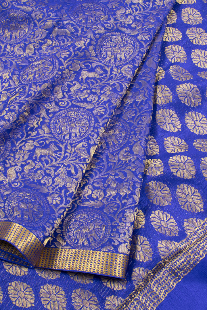 Palatinate Blue Mysore Crepe Silk Saree 10060500