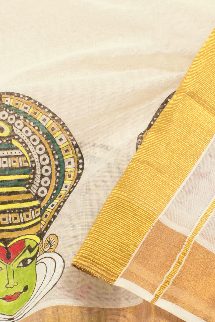 Hand Painted Kerala Cotton Saree 10058535