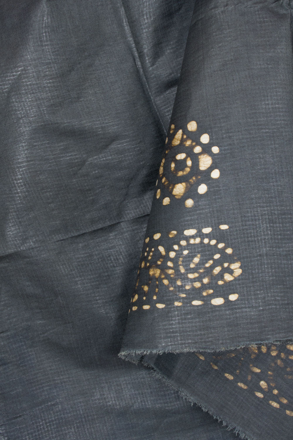 Grey Batik Printed Linen Cotton Salwar Suit Material 10062249