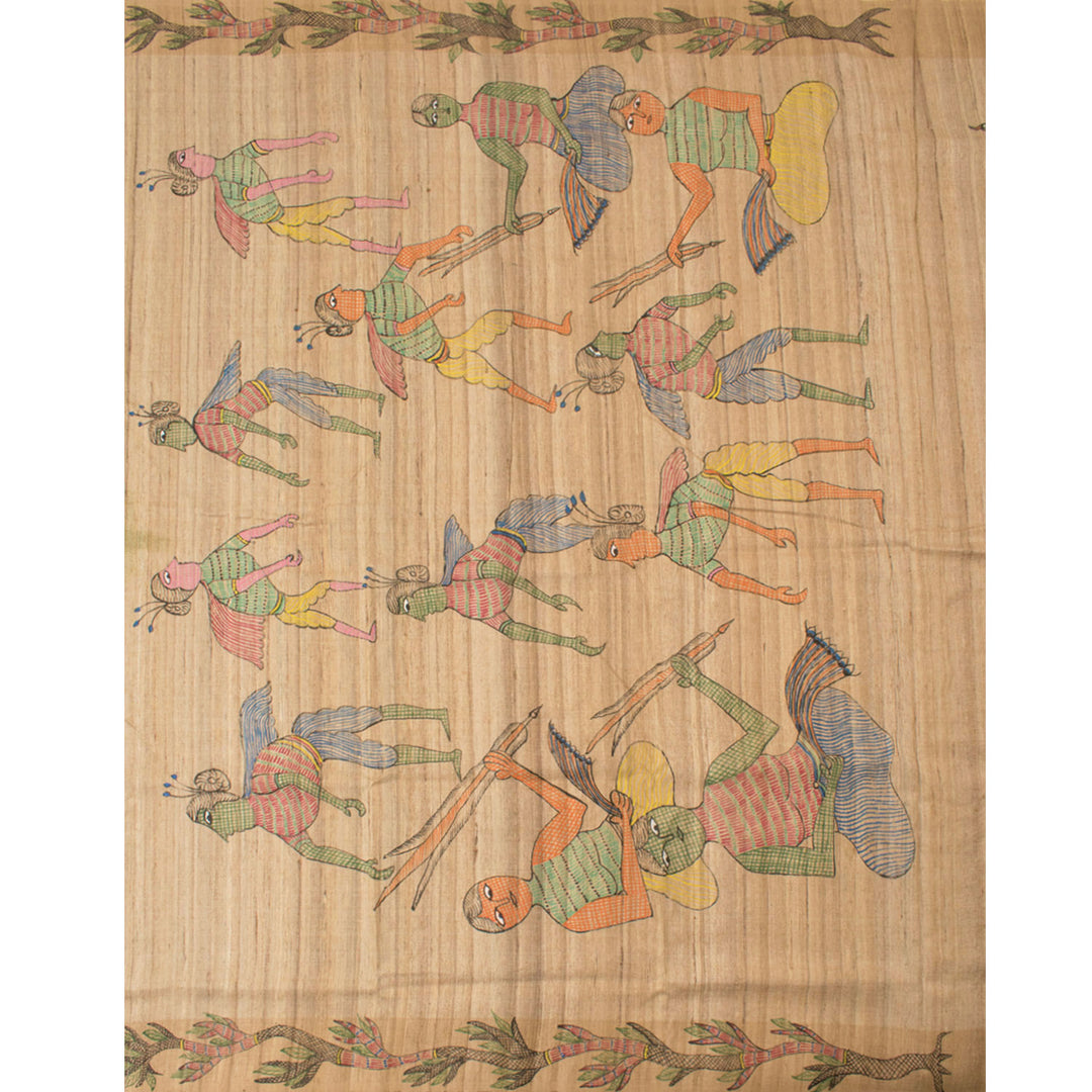 Handloom Gond Painted Gopalpur Tussar Silk Saree 10054586
