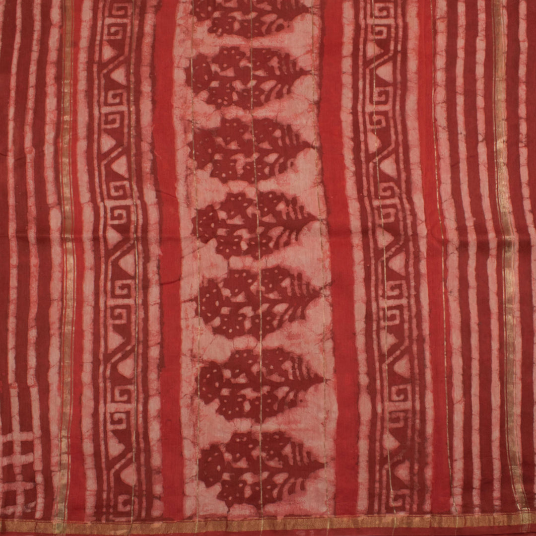 Dabu Printed Chanderi Silk Cotton Saree 10055988