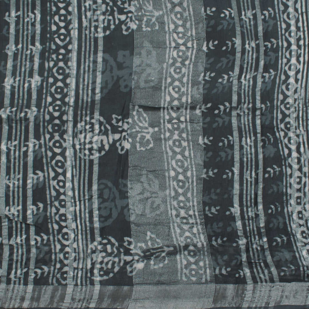 Dabu Printed Slub Cotton Saree 10056724