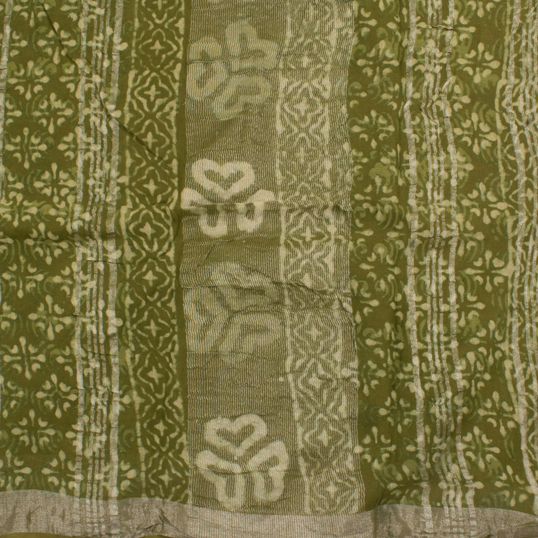 Dabu Printed Slub Cotton Saree 10056726