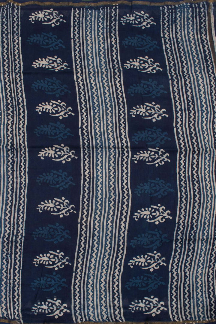 Dabu Printed Chanderi Silk Cotton Saree 10058171