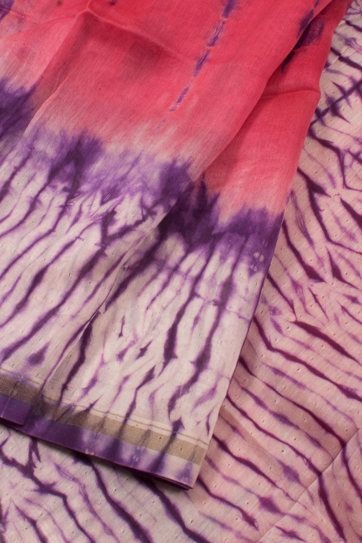 Shibori Dyed Chanderi Silk Cotton Saree 10058165