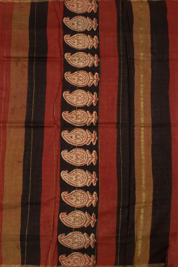 Hand Block Printed Chanderi Silk Cotton Saree 10058168