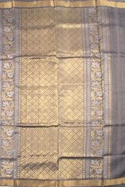 Silver Grey Chhattisgarh Tussar Silk Saree 10059705