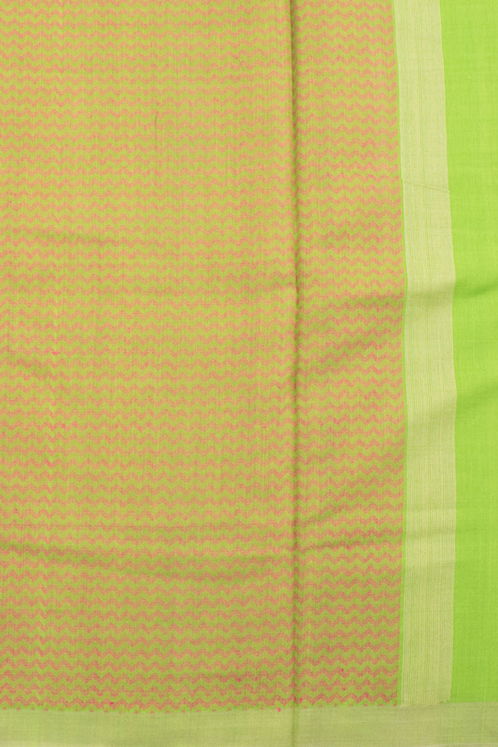 Lime Green Chhattisgarh Tussar Silk Saree 10059706