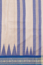 Beige Chhattisgarh Tussar Silk Saree 10059717