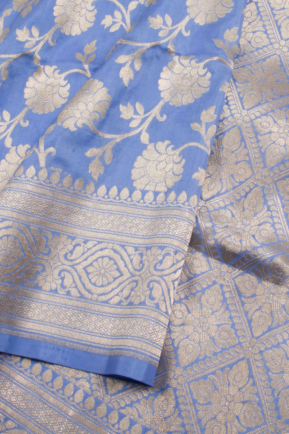 Blue Handloom Banarasi Silk Saree 10061288