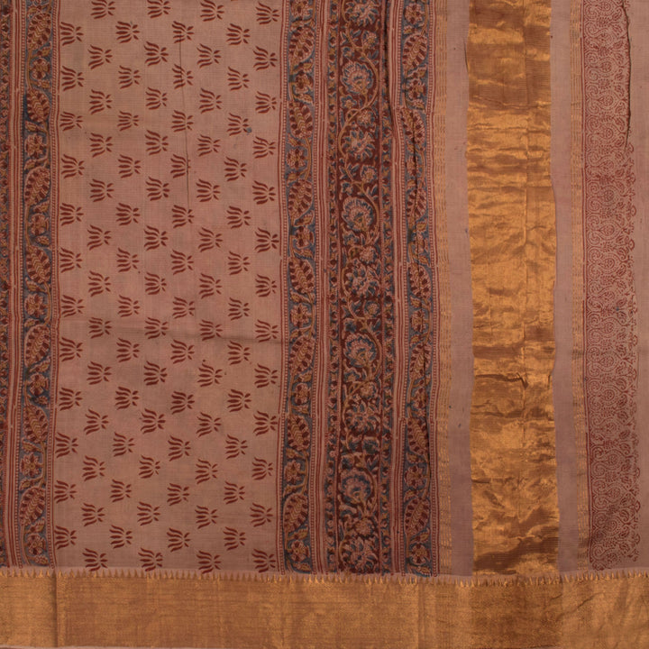 Ajrakh Printed Silk Cotton Saree 10055546