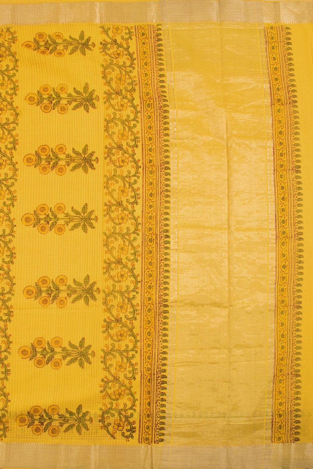 Hand Block Printed Mangalgiri Silk Cotton Saree 10058417
