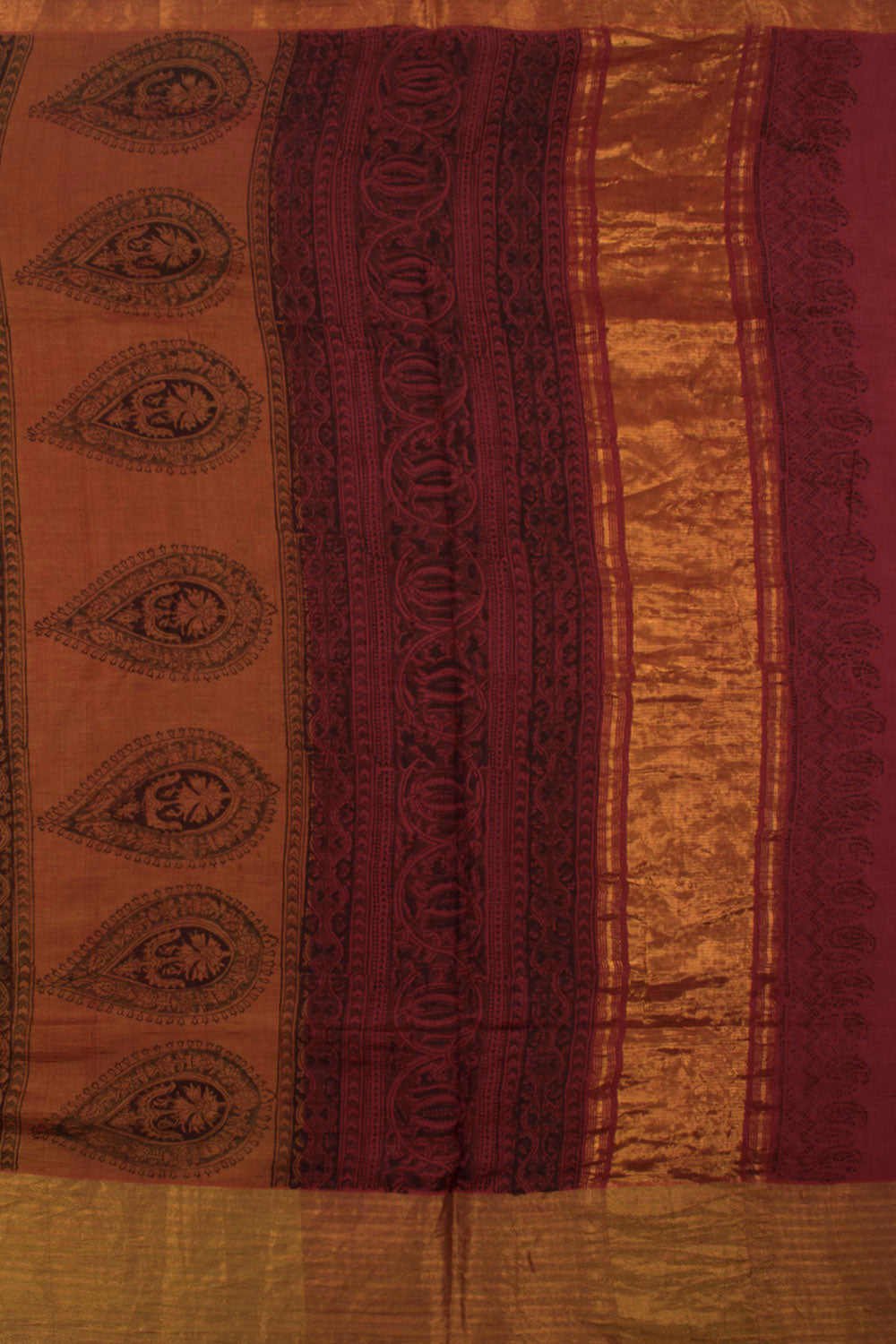 Hand Block Printed Mangalgiri Silk Cotton Saree 10058428