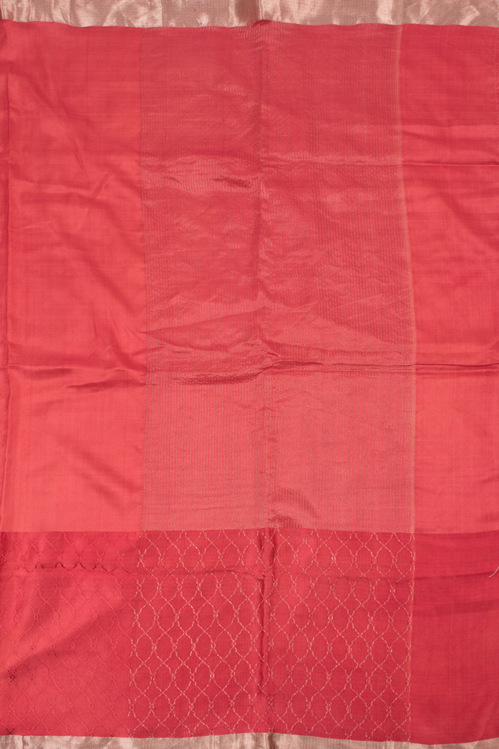 Salmon Pink Handloom Banarasi Silk Saree 10059724