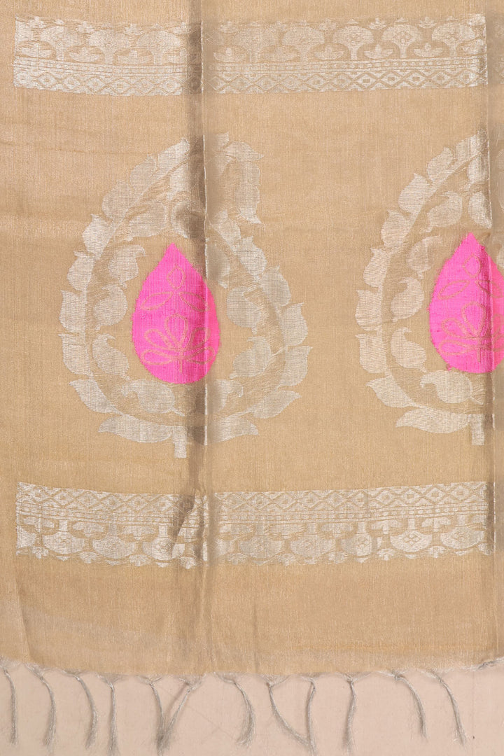 Dull Gold Handloom Tissue Silk Saree 10059480