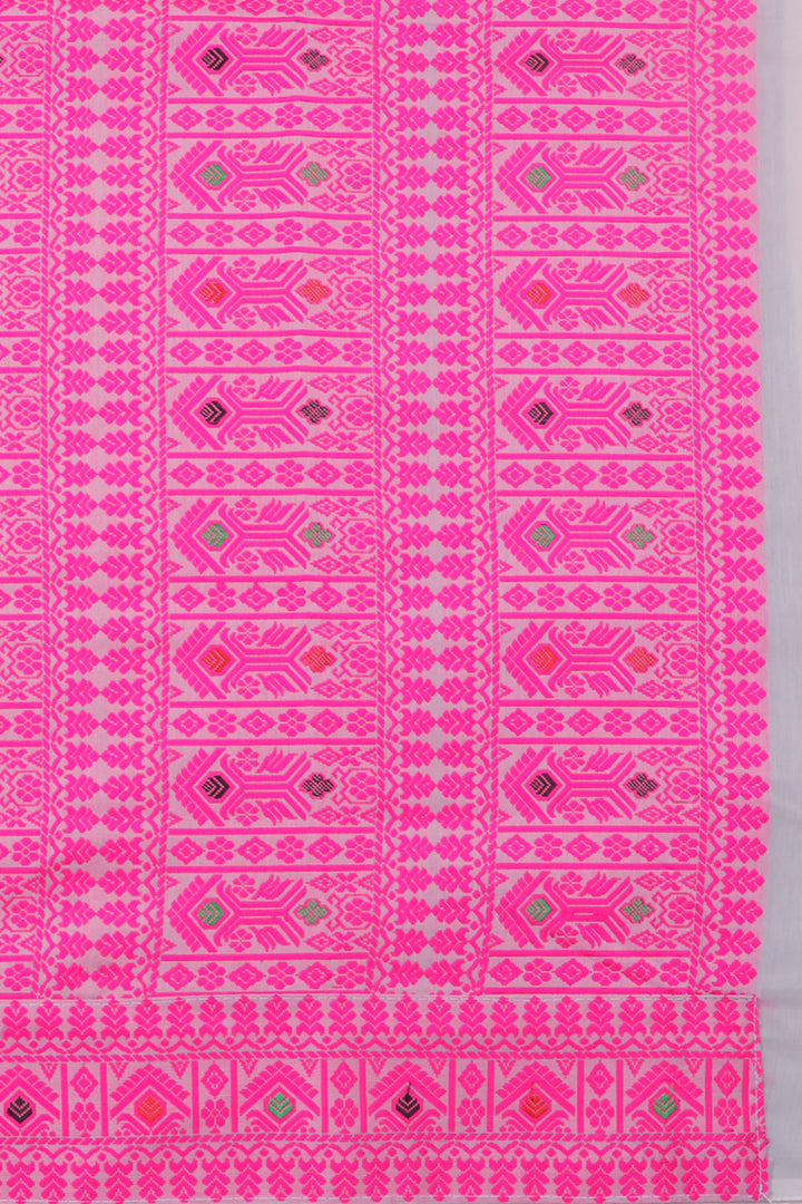 Ash Grey Handloom Assam Eri Silk Cotton Saree 10059494