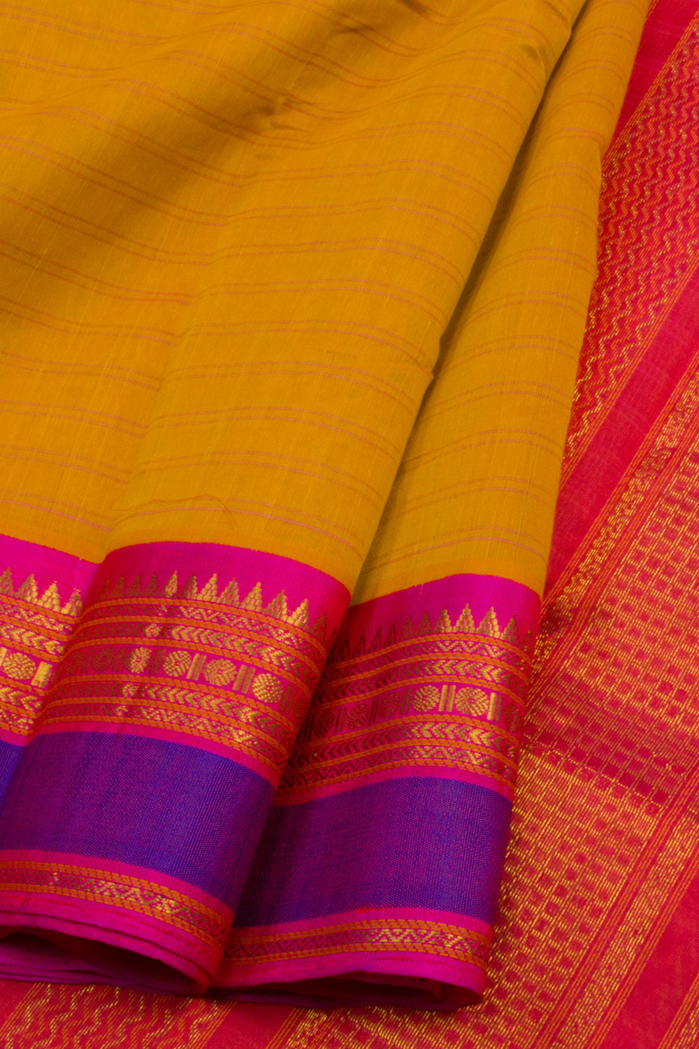 Yellow Handloom Kanchi Silk Cotton Saree 10061796