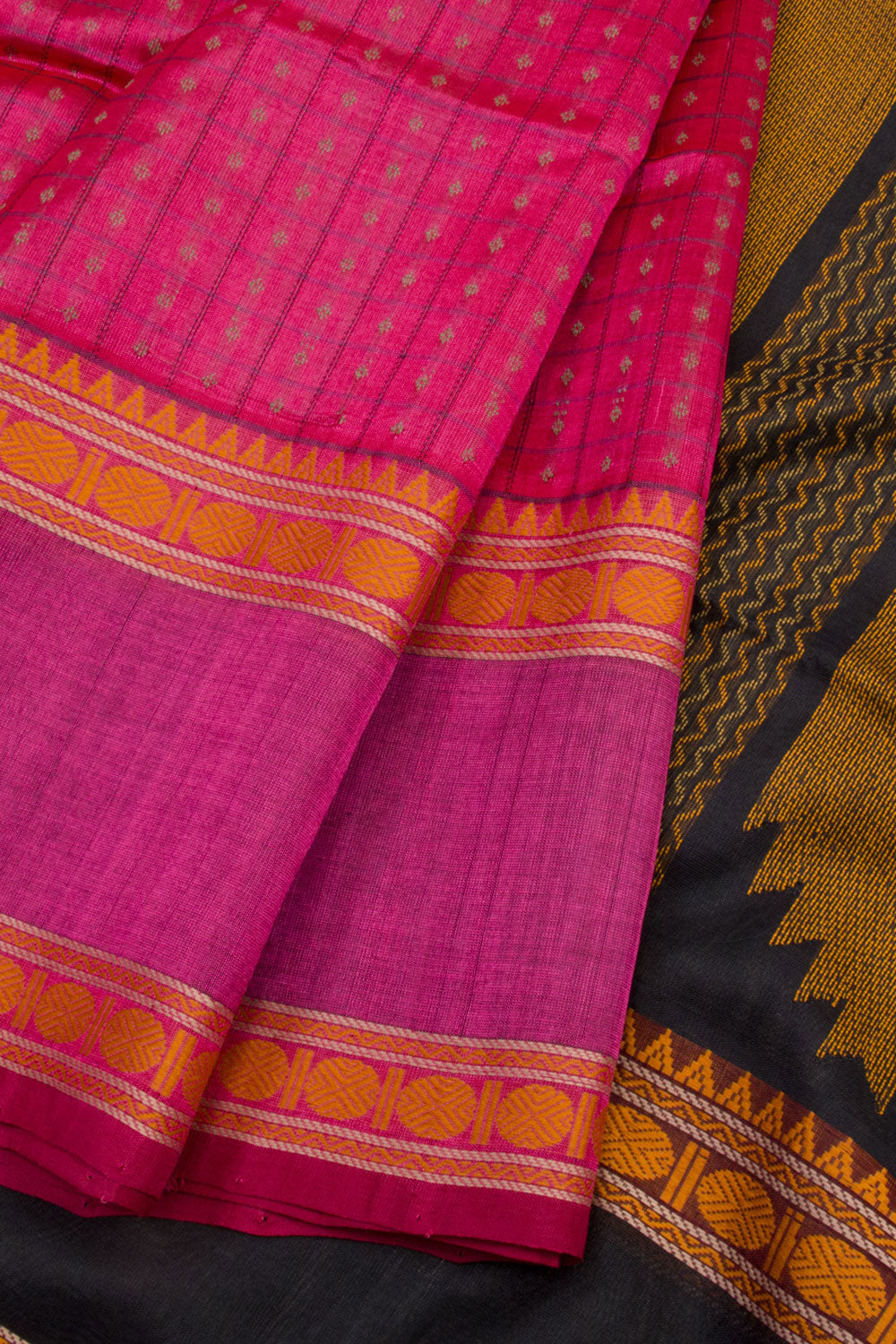 Pink Handloom Kanchi Silk Cotton Saree  10061806