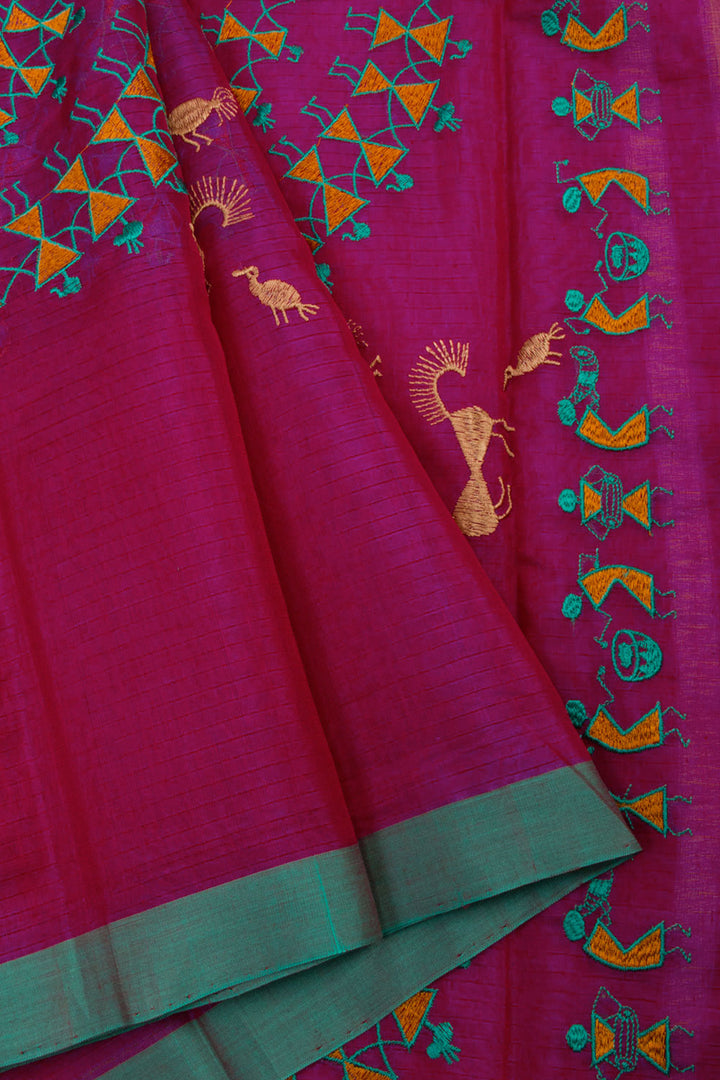 Maroon Handloom Kanchi Silk Cotton Saree  10061821