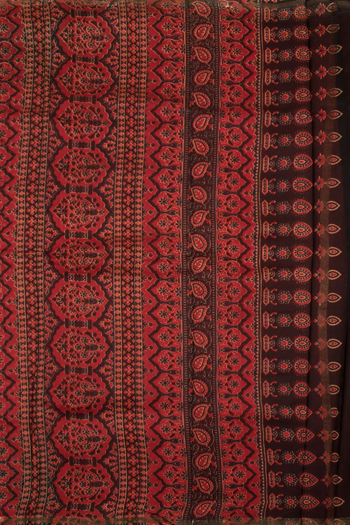 Hand Block Printed Chanderi Silk Cotton Saree 10058881