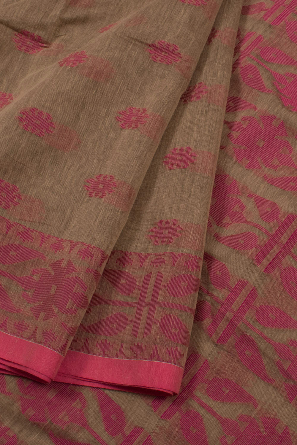 Handloom Jamdani Style Cotton Saree 10058446