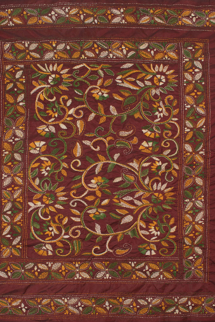 Kantha Embroidered Silk Saree 10058264