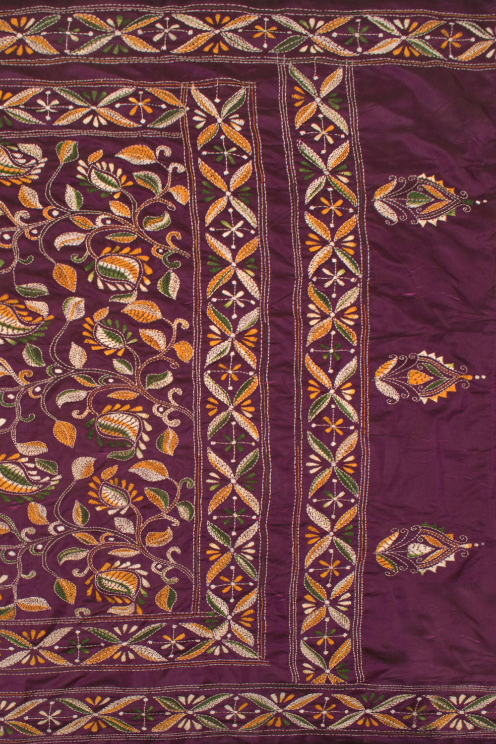 Kantha Embroidered Silk Saree 10058266